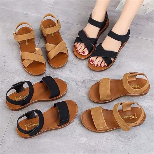 SANDAL ĐẾ CAO SU QUAI NGANG+ PHỐI CHÉO NU 3800